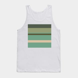 A sensational package of Soldier Green, Beige, Artichoke, Oxley and Gunmetal stripes. Tank Top